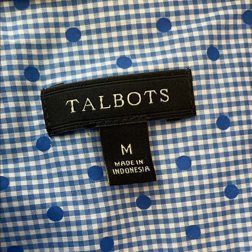 Talbots Blue Patterned Button Down Shirt - image 3